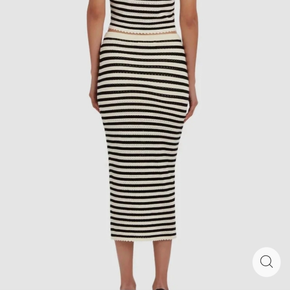 AMANDA UPRICHARD SEINE SKIRT BLACK CREAM STRIPE‎ S - Picture 2 of 12